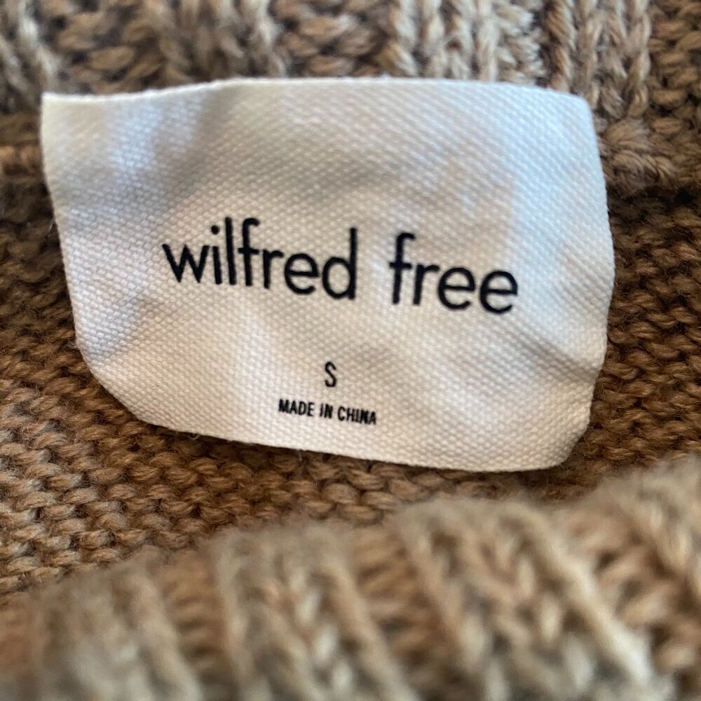 wilfred free 100% soft camel wool cropped turtleneck sweater Womens Small beach - Picture 7 of 9